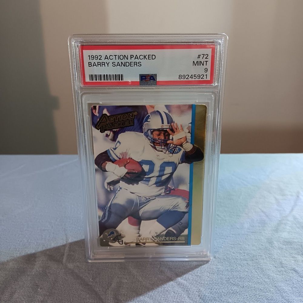 Barry Sanders 1992 Action Packed #72 PSA 9 - Non Higher - Rare - NEW PSA Slab🔥
